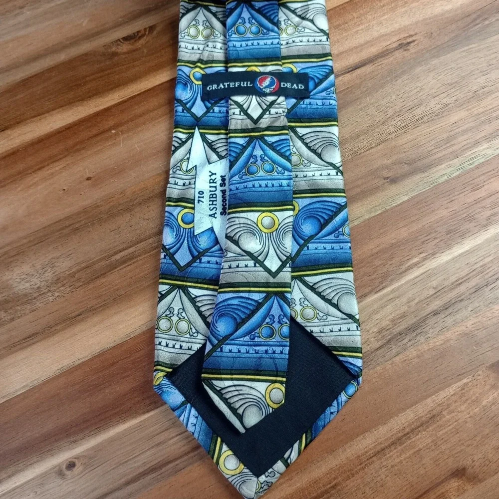 Grateful Dead 710 Ashbury Second Set Geometric Abstract 100% Silk Tie Necktie‎
